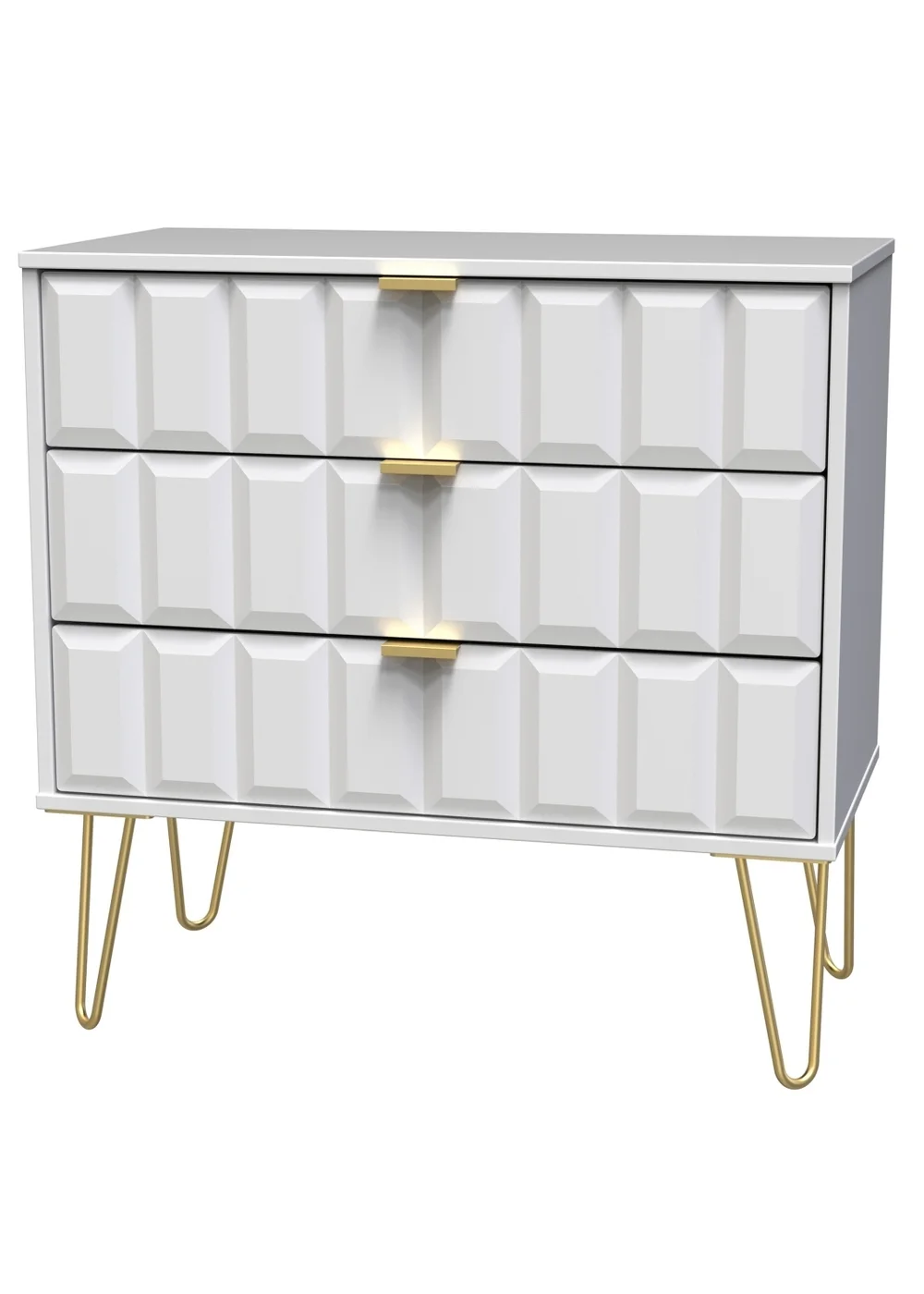 Ready Assembled Cube 3 Drawer Chest of Drawers - One Size Image 3