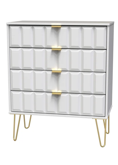 Ready Assembled Cube 4 Drawer Chest of Drawers - One Size Image 4