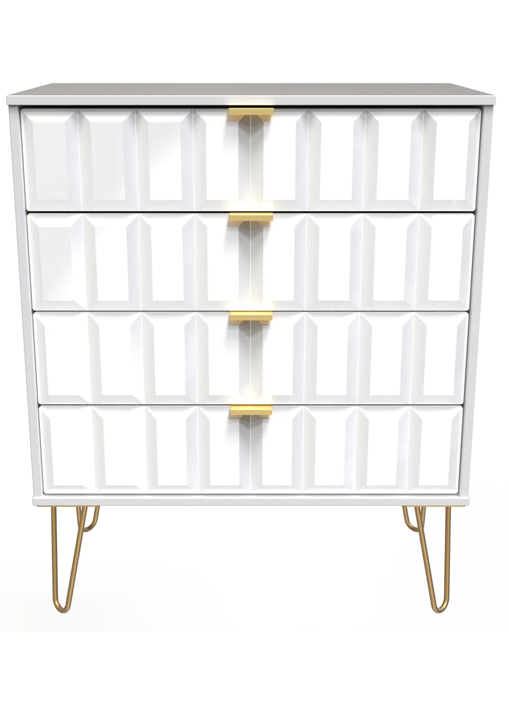 Ready Assembled Cube 4 Drawer Chest of Drawers - One Size Image 2