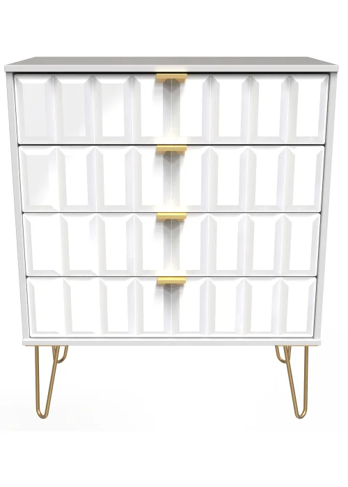 Ready Assembled Cube 4 Drawer Chest of Drawers - One Size Image 2