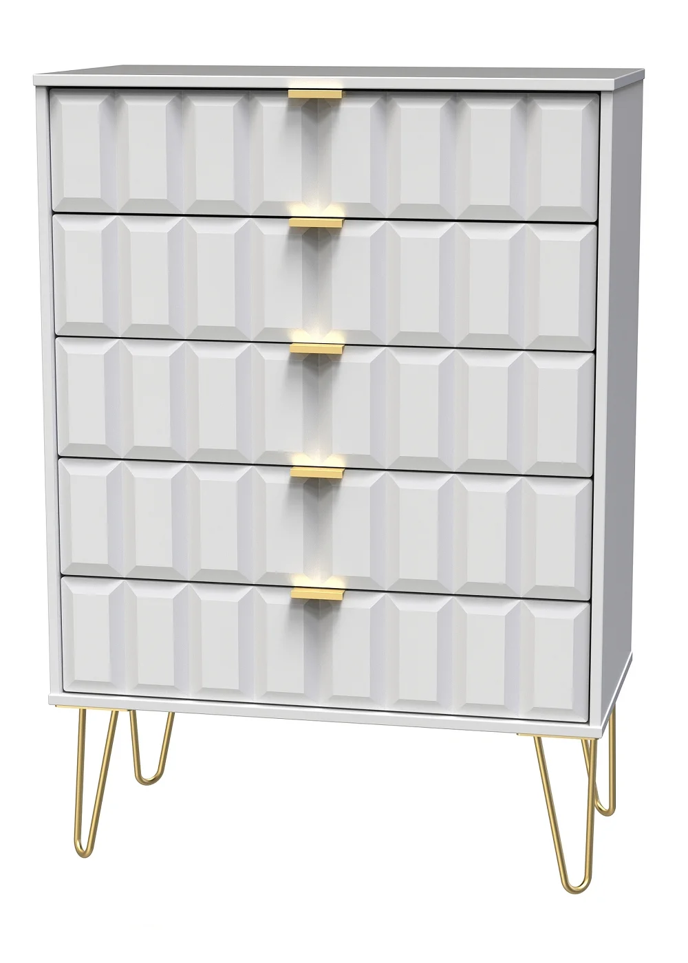 Ready Assembled Cube 5 Drawer Chest of Drawers - One Size Image 3