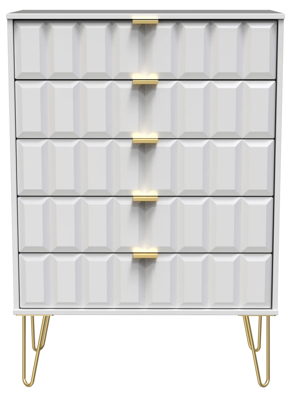 Ready Assembled Cube 5 Drawer Chest of Drawers - One Size Image 1