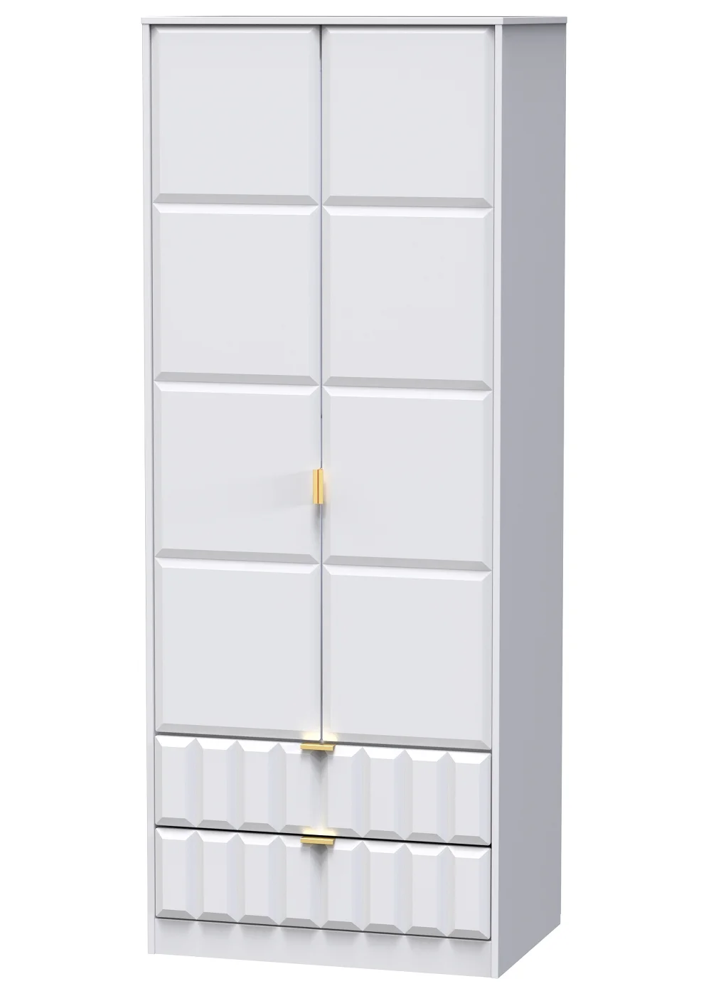 Ready Assembled Cube 2 Door 2 Drawer Tall Wardrobe - One Size Image 4