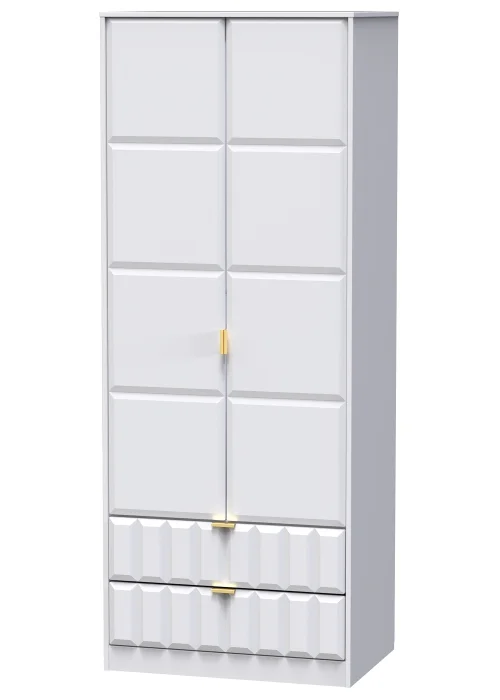 Ready Assembled Cube 2 Door 2 Drawer Tall Wardrobe - One Size Image 4