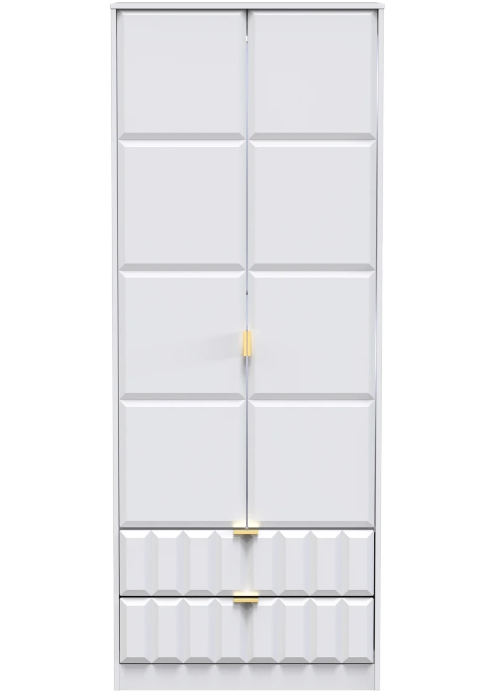 Ready Assembled Cube 2 Door 2 Drawer Tall Wardrobe - One Size Image 2