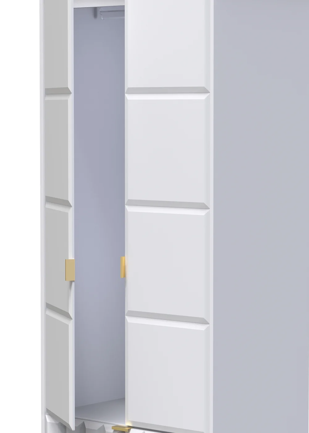 Ready Assembled Cube 2 Door 2 Drawer Tall Wardrobe - One Size Image 3