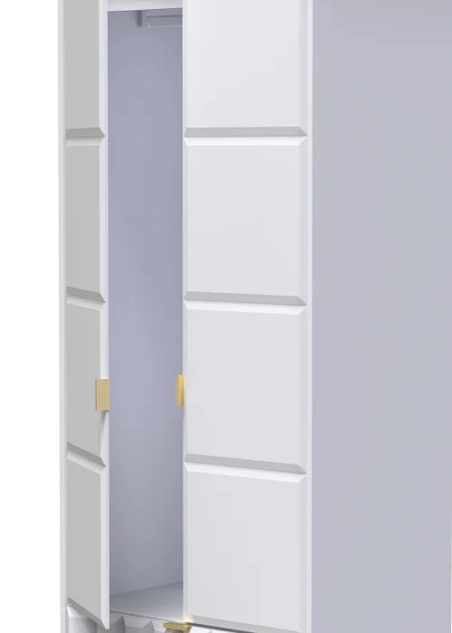 Ready Assembled Cube 2 Door 2 Drawer Tall Wardrobe - One Size Image 3