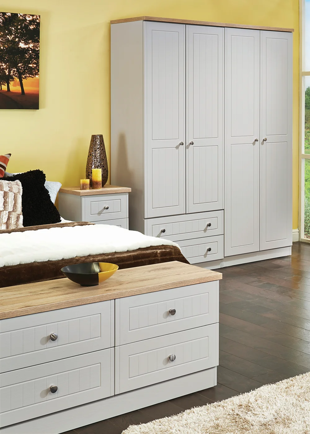 Swift Vienna 2 Door 2 Drawer Wardrobe (182.5cm x 53cm x 74cm) - One Size Image 2