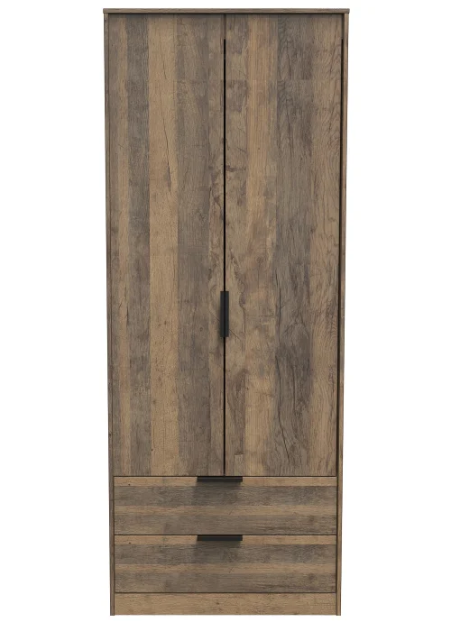 Swift Milano Tall 2 Drawer Wardrobe (197cm x 53cm x 74cm) - One Size Image 1