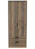 Swift Milano Tall 2 Drawer Wardrobe (197cm x 53cm x 74cm) - One Size Image 1