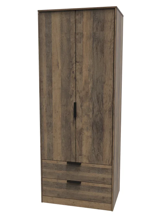 Swift Milano Tall 2 Drawer Wardrobe (197cm x 53cm x 74cm) - One Size Image 4