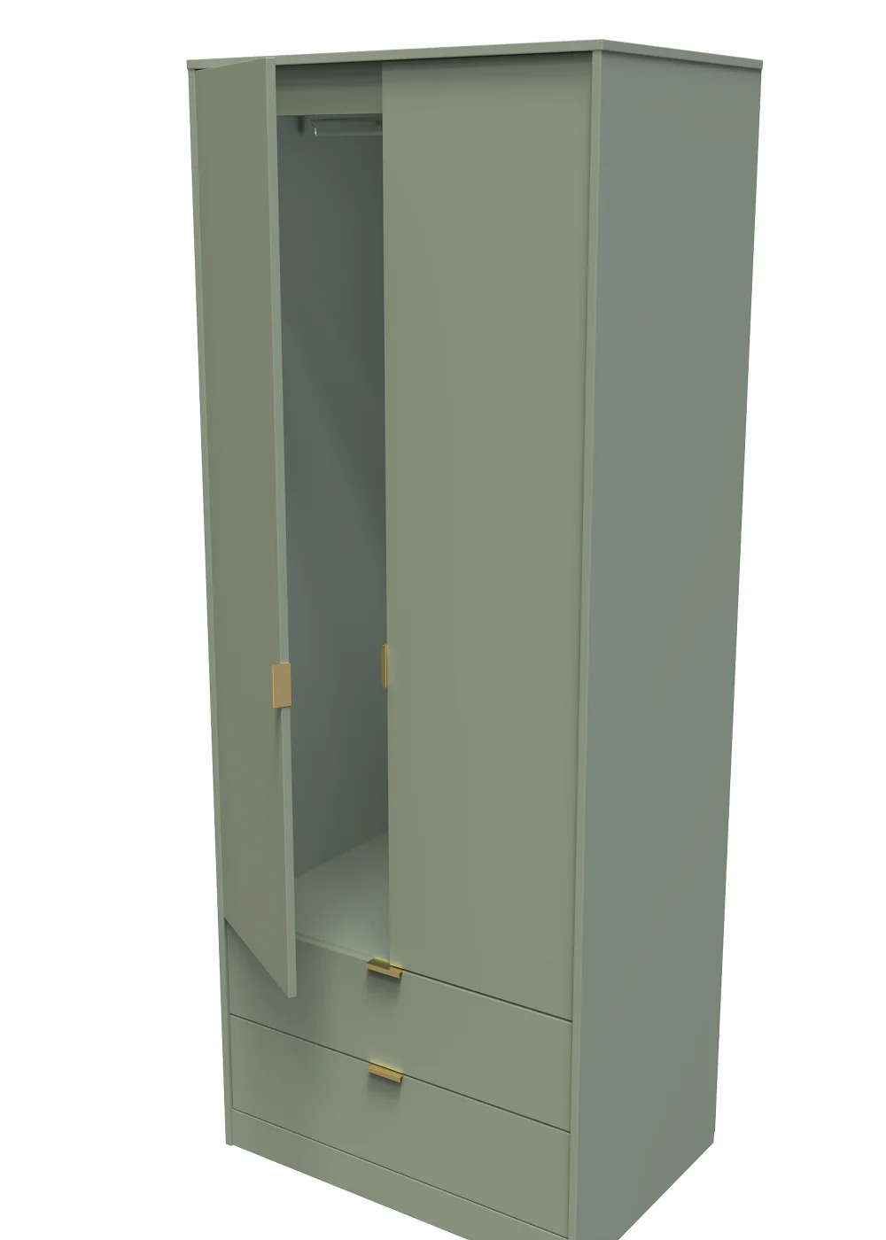 Swift Cordoba 2 Drawer Wardrobe (197cm x 53cm x 74cm) - One Size Image 3