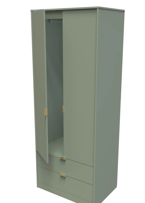 Swift Cordoba 2 Drawer Wardrobe (197cm x 53cm x 74cm) - One Size Image 3
