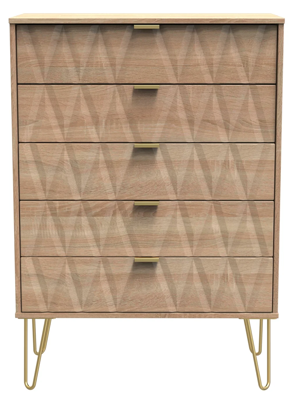 Swift Prism 5 Drawer Chest (107.5cm x 41.5cm x 76.5cm) - One Size Image 1