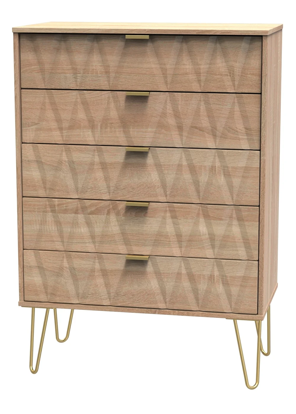 Swift Prism 5 Drawer Chest (107.5cm x 41.5cm x 76.5cm) - One Size Image 3