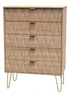 Swift Prism 5 Drawer Chest (107.5cm x 41.5cm x 76.5cm) - One Size Image 3