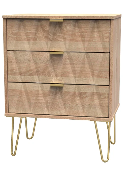 Swift Prism 3 Drawer Midi Chest (74cm x 39.5cm x 57.5cm) - One Size Image 3
