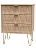 Swift Prism 3 Drawer Midi Chest (74cm x 39.5cm x 57.5cm) - One Size Image 3