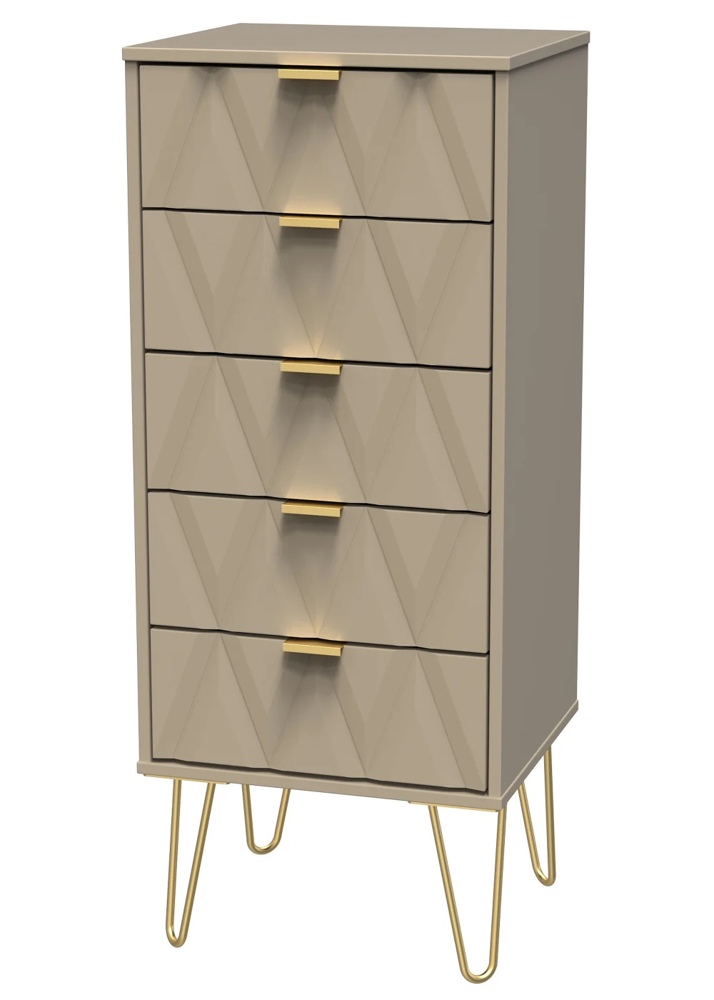 Swift Prism 5 Drawer Bedside Cabinet (107.5cm x 41.5cm x 39.5cm) - One Size Image 3