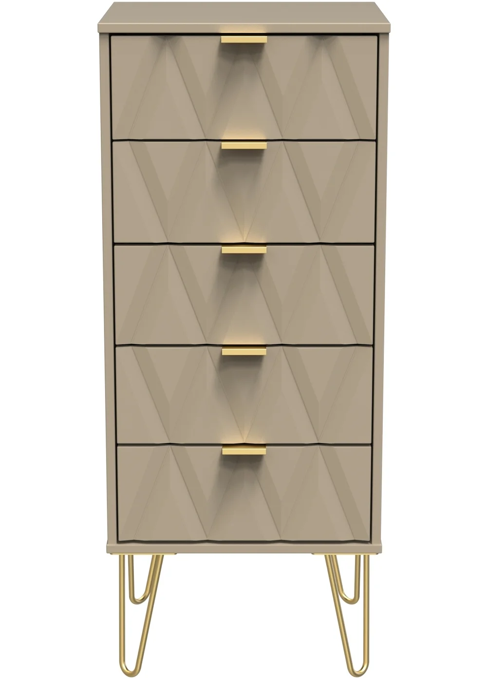 Swift Prism 5 Drawer Bedside Cabinet (107.5cm x 41.5cm x 39.5cm) - One Size Image 1