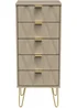 Swift Prism 5 Drawer Bedside Cabinet (107.5cm x 41.5cm x 39.5cm) - One Size Image 1