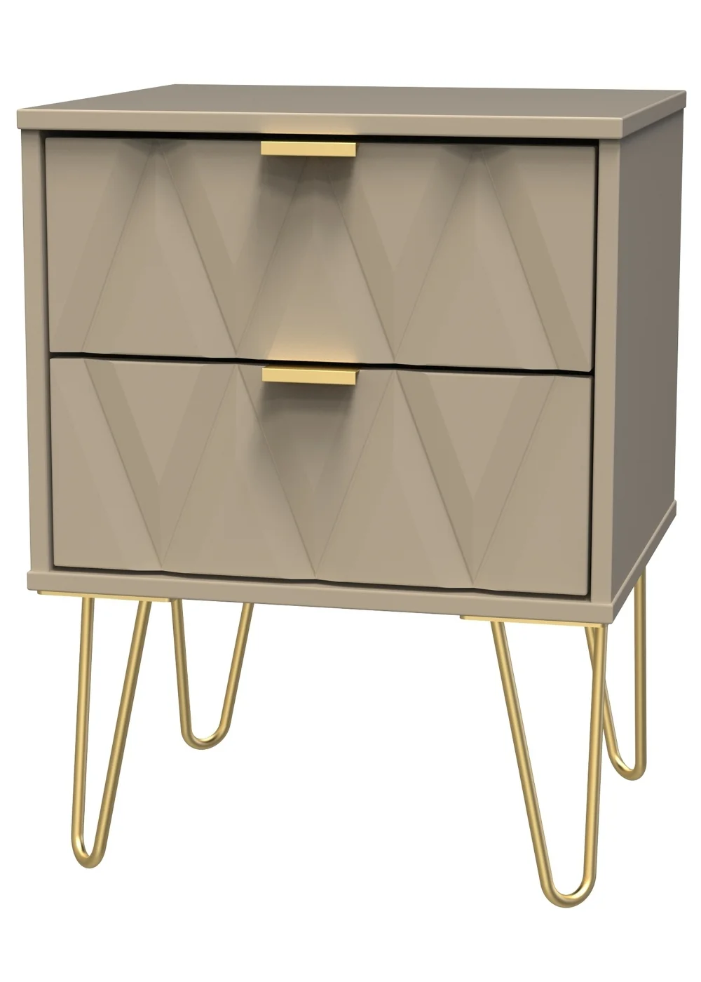 Ready Assembled Prism 2 Drawer Bedside Table - One Size Image 4