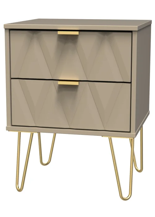 Ready Assembled Prism 2 Drawer Bedside Table - One Size Image 4