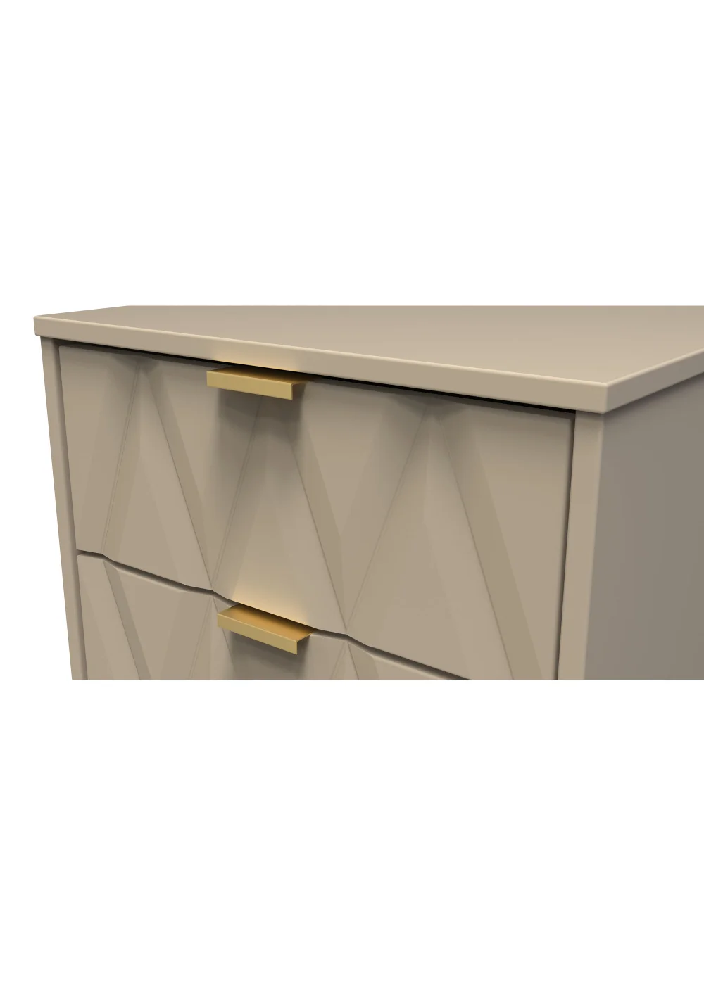 Ready Assembled Prism 2 Drawer Bedside Table - One Size Image 5