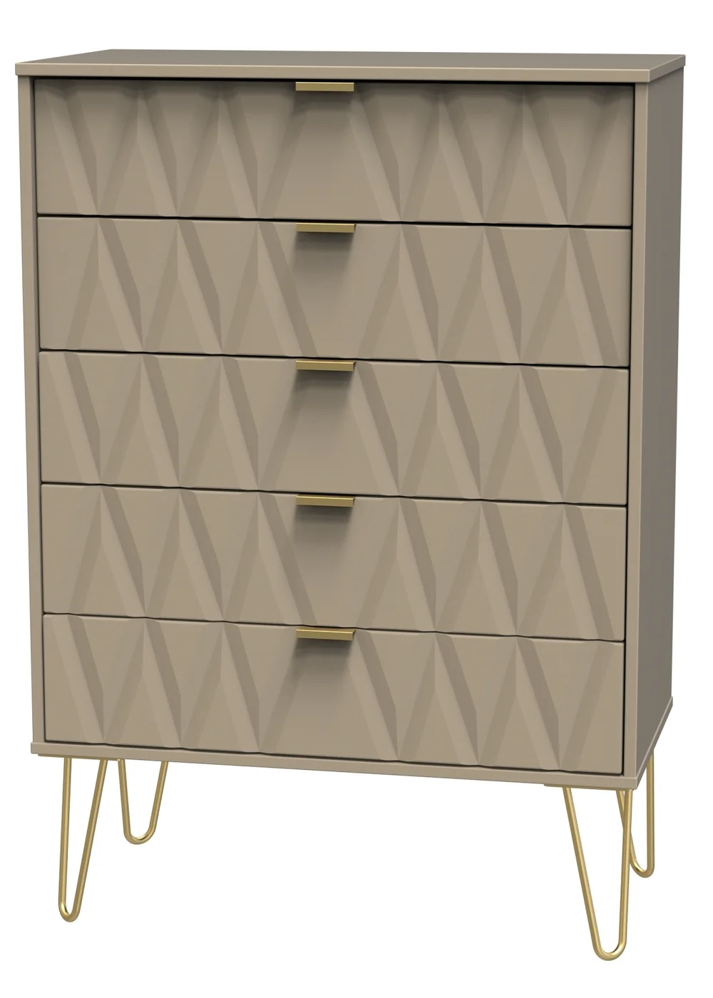 Ready Assembled Prism 5 Drawer Chest - One Size Image 3