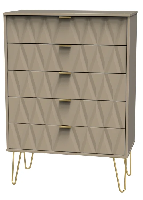 Ready Assembled Prism 5 Drawer Chest - One Size Image 3