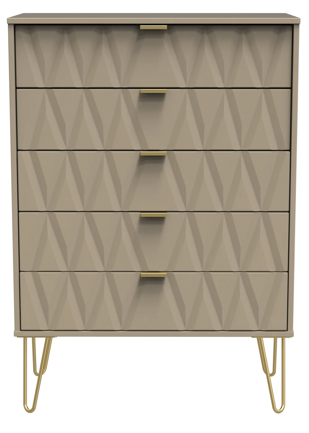 Ready Assembled Prism 5 Drawer Chest - One Size Image 1