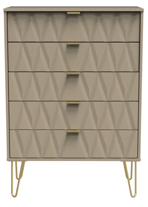 Ready Assembled Prism 5 Drawer Chest - One Size Image 1