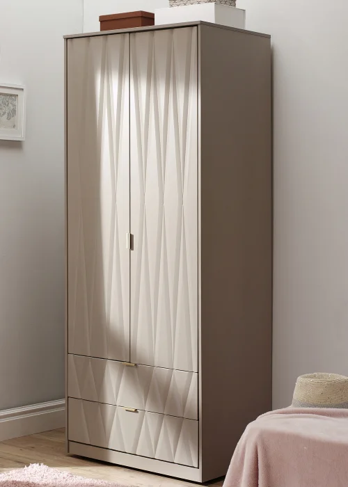 Ready Assembled Prism 2 Door 2 Drawer Wardrobe - One Size Image 1