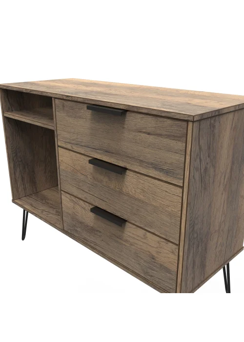 Swift Milano Natural 3 Drawer TV Unit (74cm x 39.5cm x 97cm) - One Size Image 4