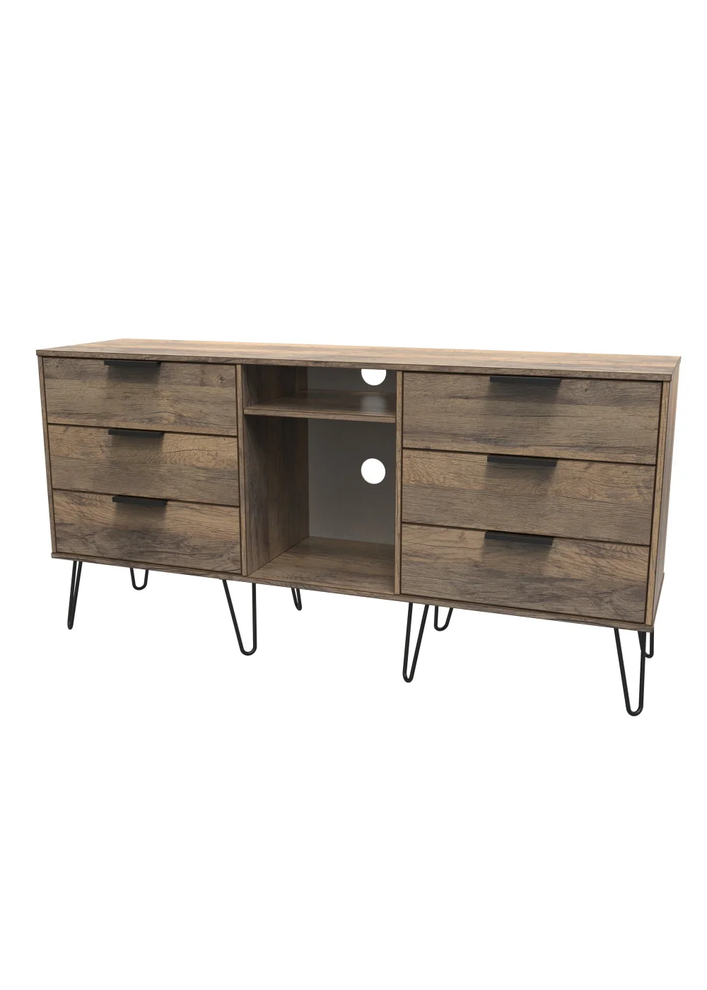 Swift Milano 6 Drawer TV Unit (74cm x 39.5cm x 152cm) - One Size Image 5
