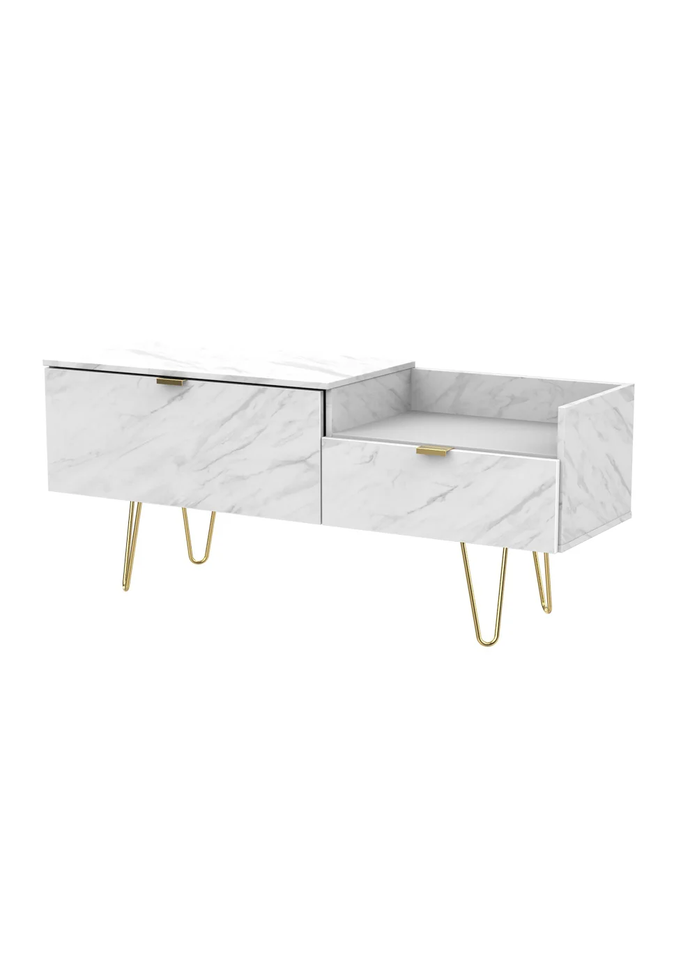 Swift Milano White TV Console Unit (51.5cm x 39.5cm x 128cm) - One Size Image 3