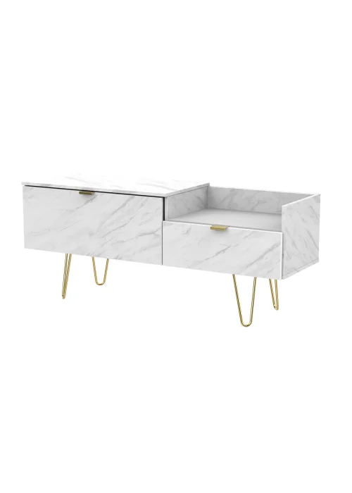 Swift Milano White TV Console Unit (51.5cm x 39.5cm x 128cm) - One Size Image 3