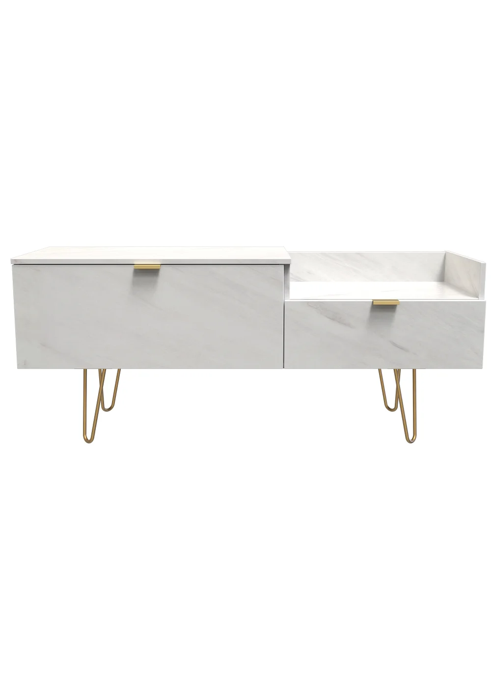 Swift Milano White TV Console Unit (51.5cm x 39.5cm x 128cm) - One Size Image 1
