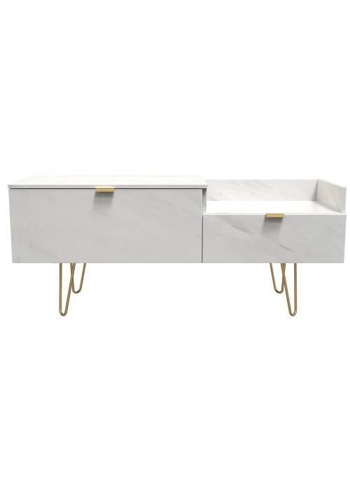 Swift Milano White TV Console Unit (51.5cm x 39.5cm x 128cm) - One Size Image 1