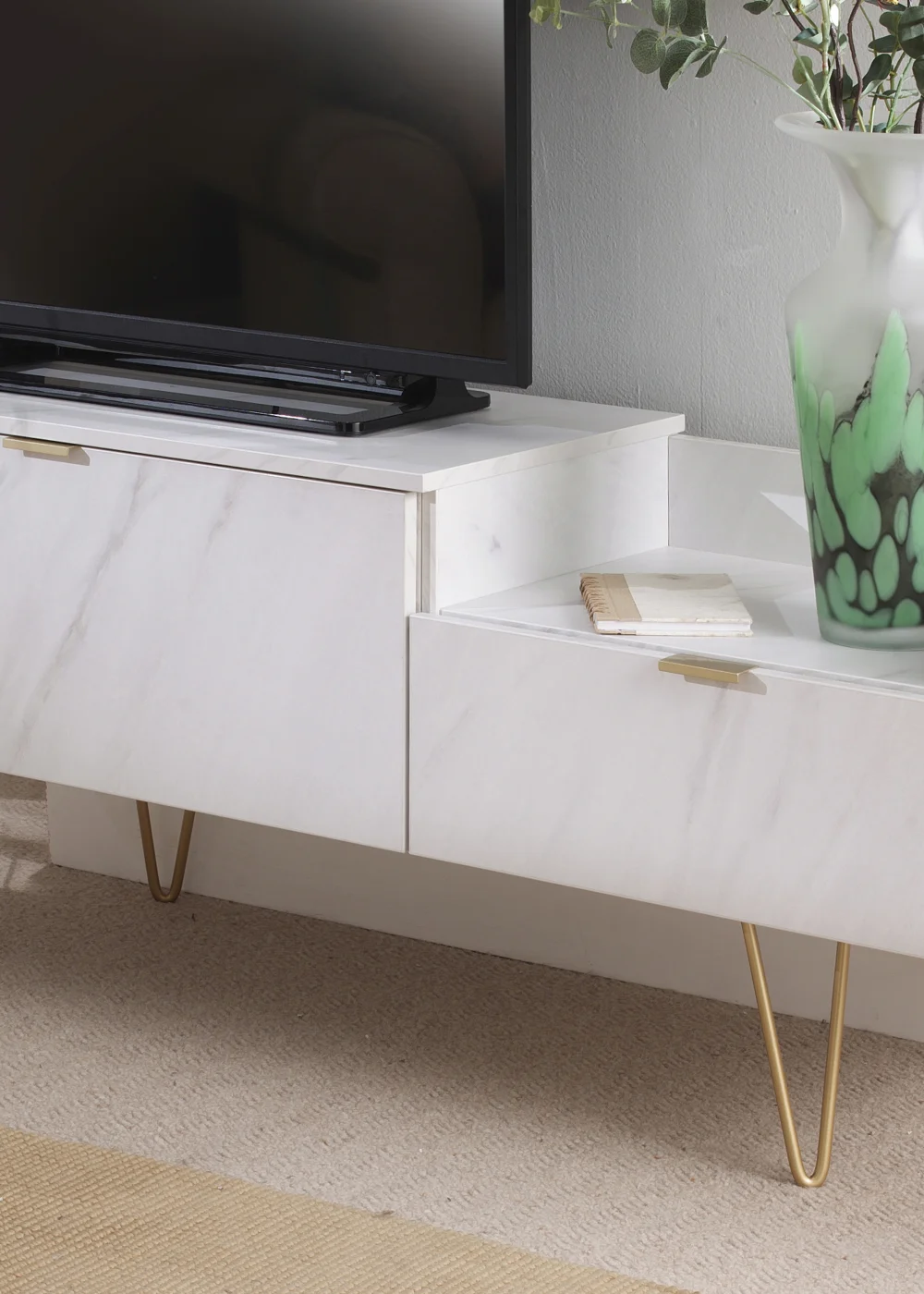 Swift Milano White TV Console Unit (51.5cm x 39.5cm x 128cm) - One Size Image 4