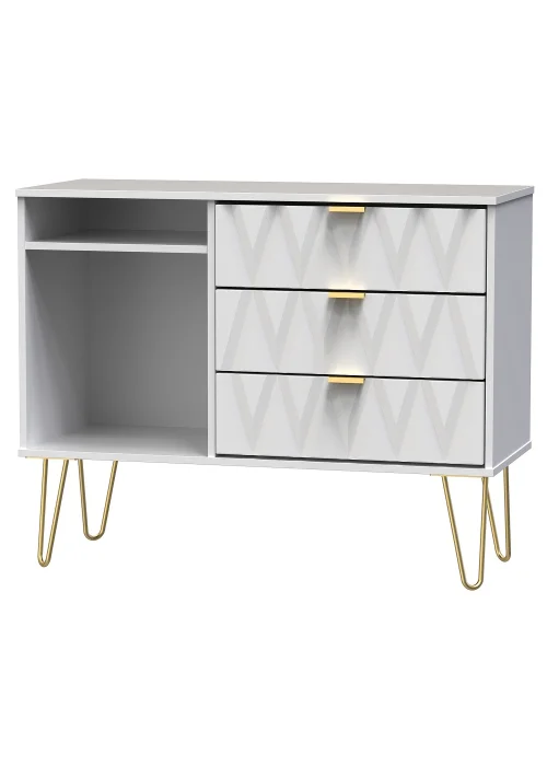 Swift Prism 3 Drawer TV Unit (74cm x 39.5cm x 97cm) - One Size Image 5