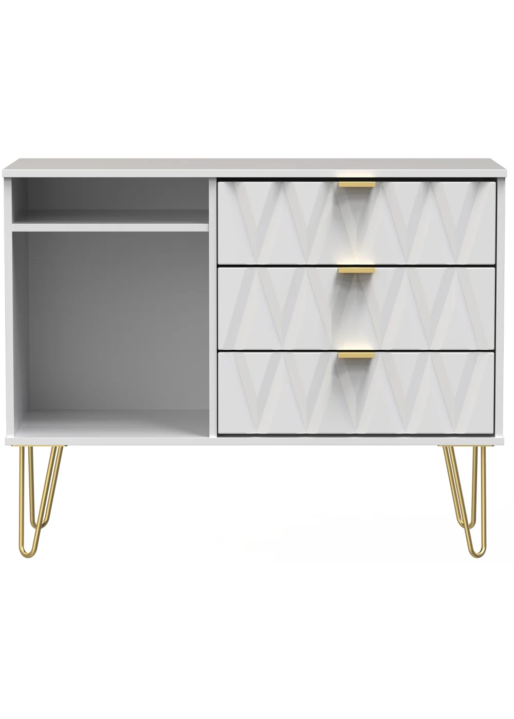 Swift Prism 3 Drawer TV Unit (74cm x 39.5cm x 97cm) - One Size Image 1
