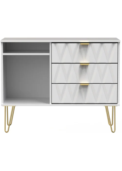 Swift Prism 3 Drawer TV Unit (74cm x 39.5cm x 97cm) - One Size Image 1