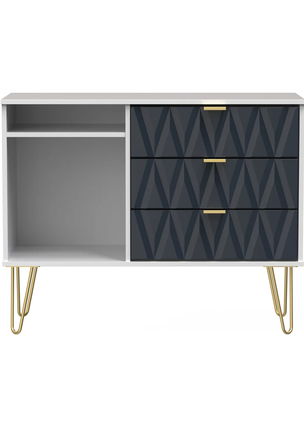 Swift Prism 3 Drawer TV Unit (74cm x 39.5cm x 97cm) - One Size Image 1