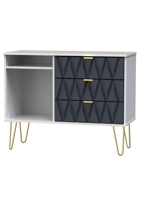Swift Prism 3 Drawer TV Unit (74cm x 39.5cm x 97cm) - One Size Image 4