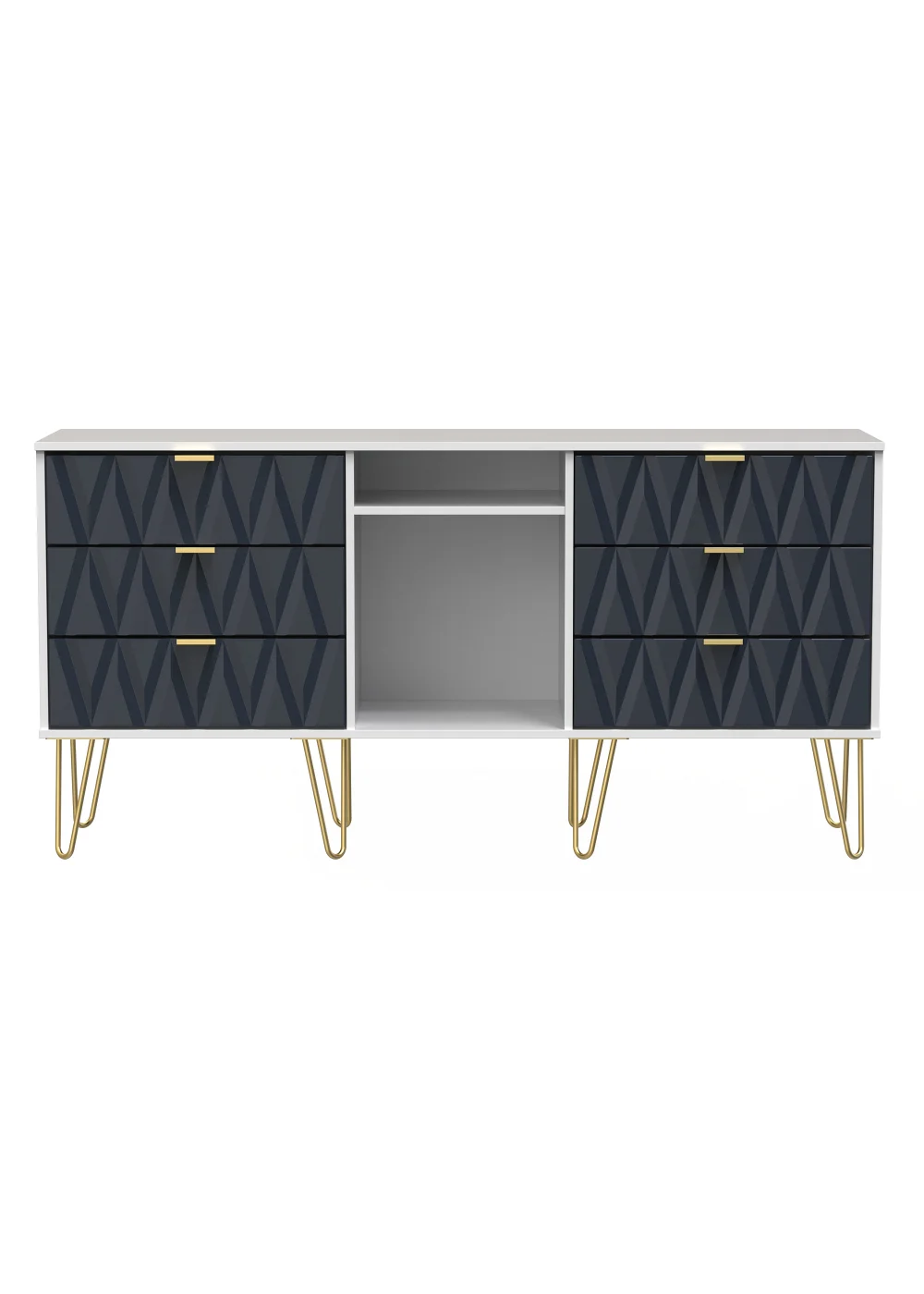 Swift Prism 6 Drawer TV Unit (74cm x 39.5cm x 152cm) - One Size Image 1