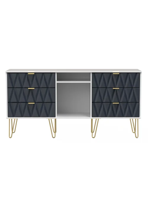 Swift Prism 6 Drawer TV Unit (74cm x 39.5cm x 152cm) - One Size Image 1