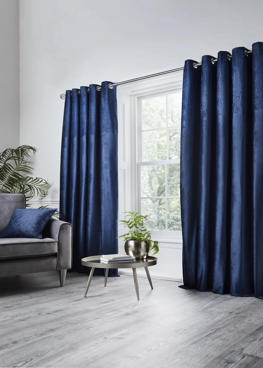 Appletree Boutique Jasper Pair of Eyelet Curtains - 46W X 54D (116x137cm) Image 1