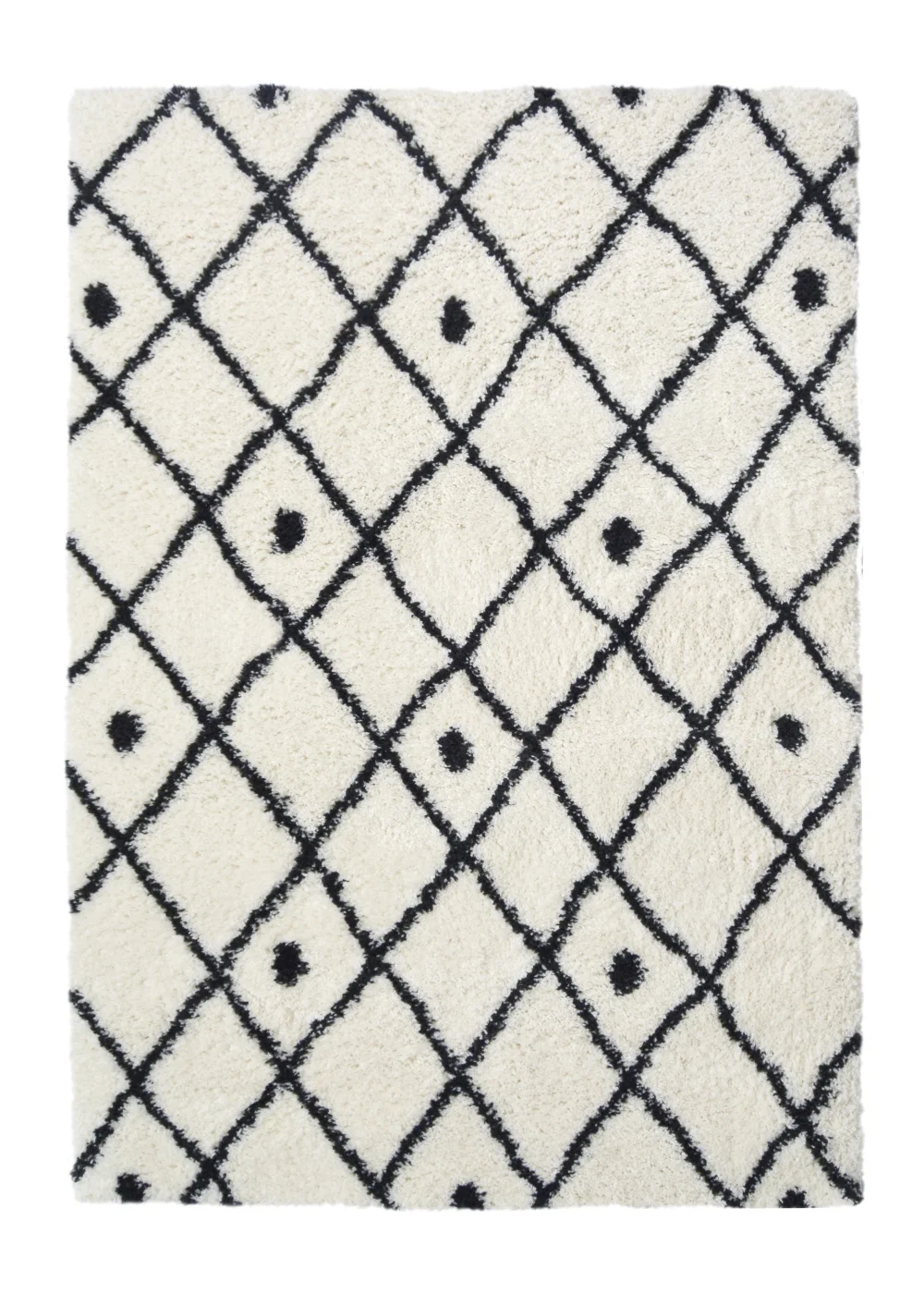 Homemaker White Snug Shaggy Diamond Rug - 120 x 170 Image 2