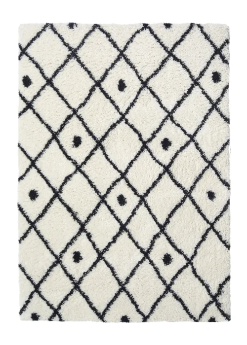 Homemaker White Snug Shaggy Diamond Rug - 120 x 170 Image 2